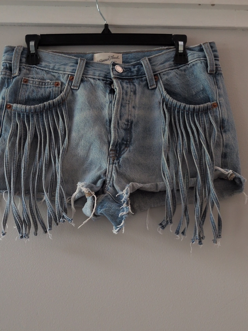 Universal Thread Light Blue Denim Fringe Cutoff Shorts